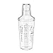 True Cocktail Shaker with Recipes for Cocktails and Ounce Measurements, Built-in Strainer, 16 oz, Clear Plastic