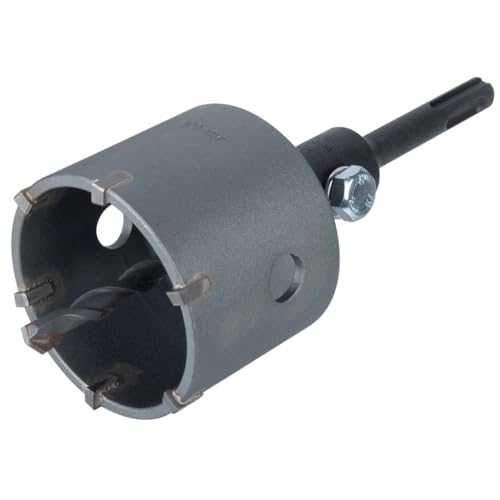 wolfcraft boorkroon met een hardmetalen coating, met opspandoorn SDS-plus I 5481000 I Voor het installeren van elektra en sanitair in beton, metselwerk en steen; snijdiepte 46 mm