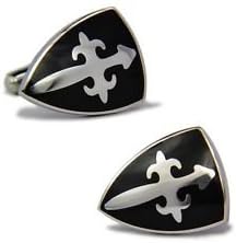 Blazers Proforms Costumes - The Knights Templar Stainless Steel + Black Enamel Cufflinks For Men Business Shirt