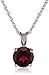 Amazon Collection Sterling Silver Round Garnet Pendant Necklace