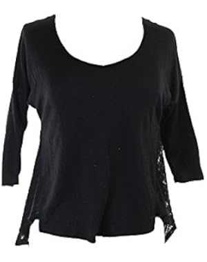 Jessica Simpson Womens Malery High-Low Crinkled Pullover Top Black S