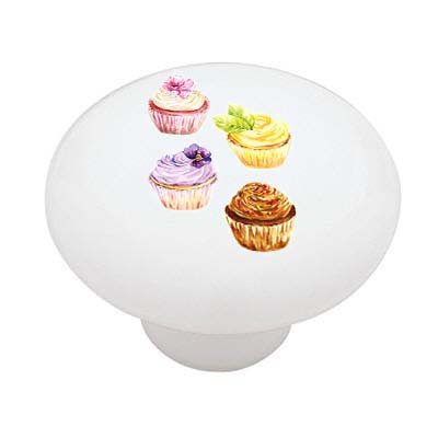 Yummy Cupcakes Ceramic Drawer Knob Cabinet And Furniture Knobs
