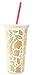 Kate Spade New York Insulated Plastic Tumbler with Reusable Silicone Straw, 20 Ounces, Golden Floral