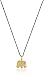 Dogeared Gold Make A Wish Good Luck Elephant Black Necklace, 16
