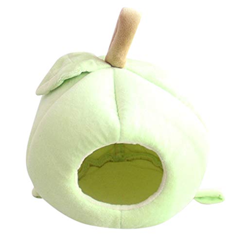 Cute Plush Winter Warm Hamster Hedgehog Rat Squirrel Nest Bed House Guinea Pig Bed Nest Pad Cage Pet Supply Hamster Warm Nest For Rat Hedgehog Squirrel House Guinea Pig Sweet Room House (Green)