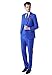 AK Beauty Men's 3 Piece Two Buttons Royal Blue Suit (Jacket+Pants+Vest) Wedding Suits for Men (XL)