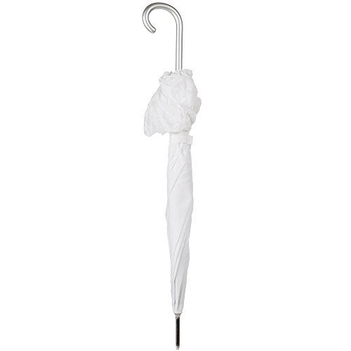 totes Women's Auto Open Ruffle Stick Umbrella,White Pricepulse