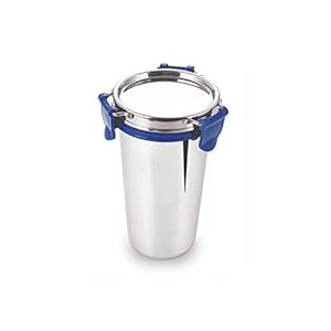 M7STORE Airtight Steel Tumblers Leak Proof Baby Kids Milk Glass with Lid (300 ml)