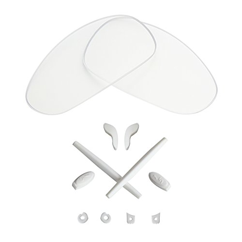 MRY Replacement Lenses & Rubber Kits for Oakley Juliet Sunglasses - Rich Options (HD Clear No Polarized Lenses & White Rubber Kits, 0)