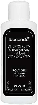 Ibcccndc Poly Nail Gel Kit Enhancement System Professional Poly Builder All-in-One Extension 8 PCS Gel Nail Set with Top and Base Gel, polygel slip solution and Nail Dryer Curing Lamp (Slip Solution)