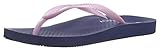 Vionic Women's Beach Noosa Flip Flop, Navy Light Pink, 9 M US