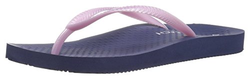 Vionic Women's Beach Noosa Flip Flop, Navy Light Pink, 9 M US