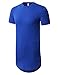 JD Apparel Mens Basic Hipster Hip Hop Elong Crewneck T-shirt L Blue