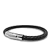 Loralyn Designs Unisex Black Braided Genuine Leather Bracelet with Stainless Steel Locking Clasp (7.5 Inch)