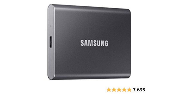 Amazon Com Samsung T7 Portable Ssd 500gb Up To 1050mb S Usb 3 2 External Solid State Drive Gray Mu Pc500t Am Computers Accessories