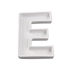 White Ceramic Letter Dish for Table Decoration, Letter E