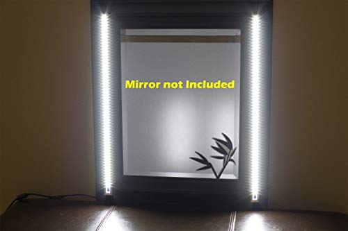 MAKEUP MIRROR LED light white color Dual 2ft VANITY MIRROR LIGHT SET + UL Power adapter