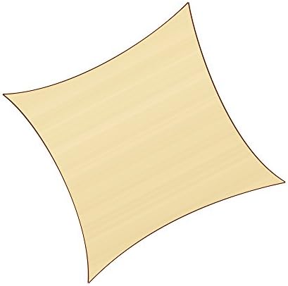Sunlax 17' x 17' Sand Color Square UV Block Sun Shade Sail Canopy for Patio and Outdoor