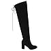 Beston FD19 Women's Over The Knee Drawstring Block Heel Boots Full Size Small