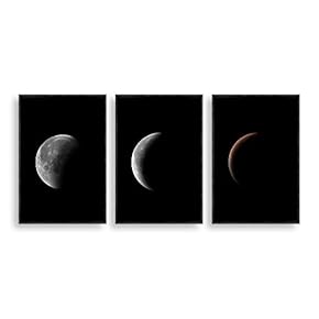 3 Piece Framed Canvas Wall Art Moon Canvas Prints Home Artwork Decoration for Living Room,Bedroom - 16"x24"x3 Panels