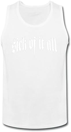 AVERBILY Men's Sick of It All Band Tank Top White XXXL
