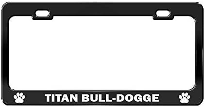Yves Horace TITAN BULL-DOGGE Animal Lover Dog Cat Black License Plate Frame Auto Accessories