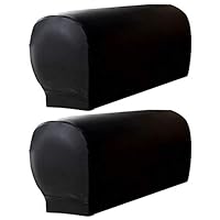 Erthree Sofa Armrest Cover,Stretchy Chair Arm Cover,PU Leather Sofa Slipcovers Waterproof Armrest Protector for Sofa Accessories (2pcs)