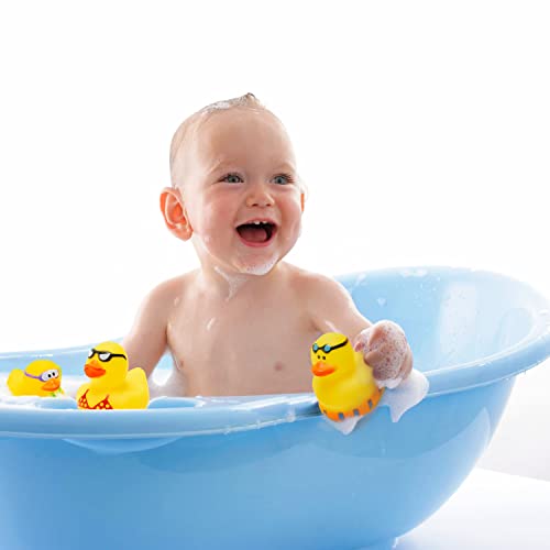 Haooryx 20Pcs Summer Beach Rubber Duckies Float Bathtub Ducky Swimming