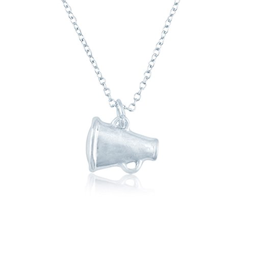 ChalkTalkSPORTS Silver Cheer Megaphone Cheerleading Necklace