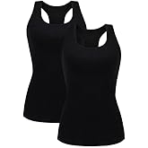 beautyin Women Tank Top with Shelf Bra Racerback Workout Yoga Tops Undershirt