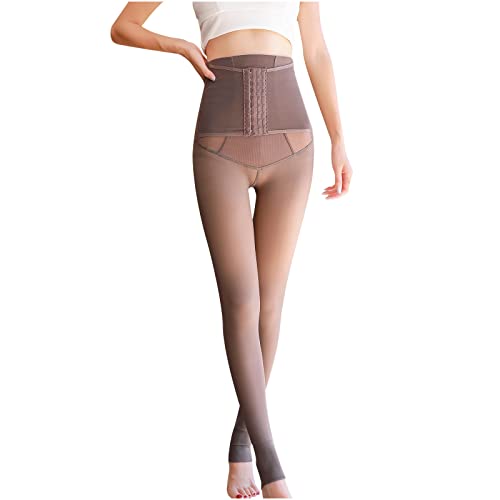 Fleece Lined Tights Women Skin Color Super Soft High Waist Sock