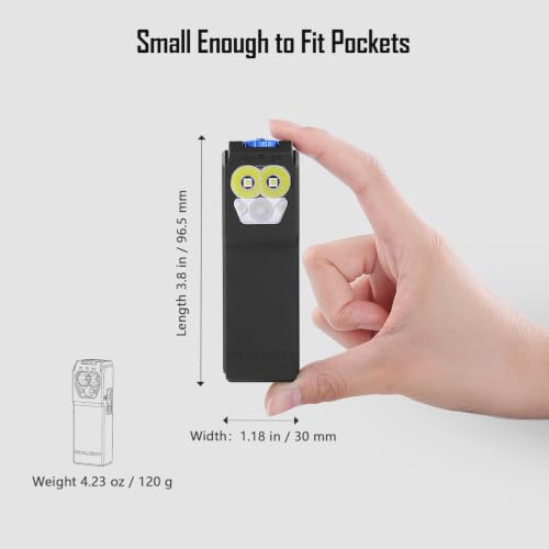 IMALENT GR36 2800 Lumen USB-C Rechargeable LED Clip Flashlight, 3-in-1 with Cool White, Warm Light & UV, EDC Mini Magnetic Base Torch Waterproof for Running,Working and Outdoor Home Emergencies
