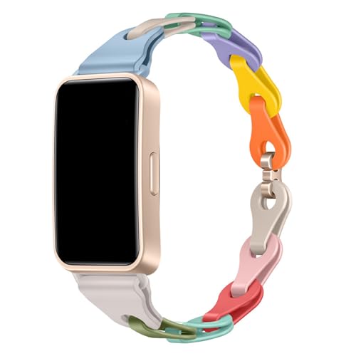 TENYELE Trendy Silicone Watch Straps Decorative Chain Link Designed Breathable Wristband For Band 8/9/10 Bracelets Repair Watch Band