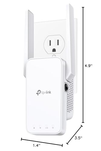 TP-LINK AC1200 WIFI EXTENDER, 2024 WIRECUTTER BEST WIFI EXTENDER, 1.2GBPS HOME SIGNAL BOOSTER, DUAL BAND 5GHZ/2.4GHZ, COVERS UP TO 1500 SQ.FT AND 30 DEVICES ,SUPPORT ONEMESH, ONE ETHERNET PORT (RE315)