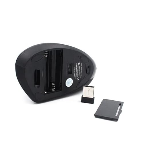 GADIRIA Ergonomic Vertical Mouse V2 A AAA Batteries Not Included – Wireless Mouse 800 to 1600 dpi, 2.4GHz, USB Microreceiver, Illuminated, for Computer, PC, Laptop, Desktop, Laptop, Laptop, Mac, Black