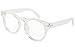 Beison Horn Rimmed Round Eyeglasses Frame Clear Lens 46mm (Transparent, 46)