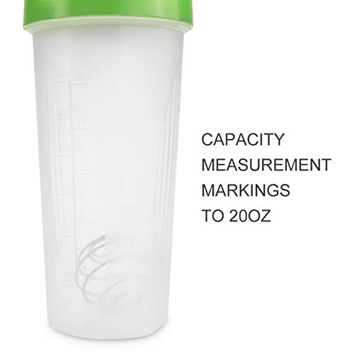 VIGIND 22 OZ Protein Shaker Bottle with Blender Mixer Ball, 100% BPA-Free Leak Proof Workout Cup Sports Nutrition Supplements Non-Slip Mix Shake Bottle