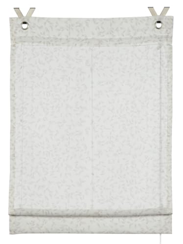 GARDINIA Raffrollo ohne Bohren, Zum Klemmen, Blickdicht, Lichtdurchlässig, Raffgardine, Inkl. Montage-Teile, 2 Beschwerungsstangen, 2 V-Haken, Zen Silence, Reiskörner Weiß, 60 x 140 cm (BxH)