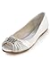 ElegantPark Women Peep Toe Rhinestones Comfort Flats Pleated Satin Wedding Bridal Shoes