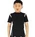 LANBAOSI Boy's Compression Shirts Child's Short Sleeve Base Layer Tops Black 5