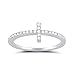 SILVERCLOSEOUT Rhodium Plated Sterling Silver Thin Womens Cz Cubic Zirconia Stackable Sideways Cross Ring - Size 6