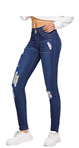 Women's Boyfriend Jeans Ripped Hole Distressed Jeans Skinny Jeans - Thumbnail 2