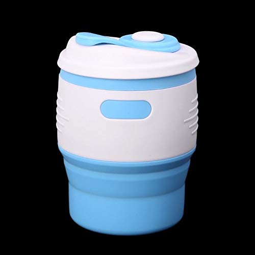 Finance Plan Clearance Sale Collapsible Coffee Silicone Mug Folding Leak-Proof Lid Traveling Camping Cup Blue - Thumbnail 5