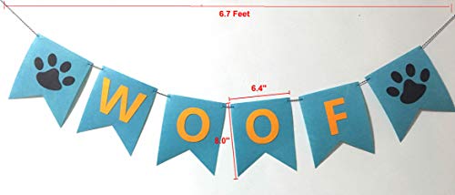 Alemon Woof Dog Birthday Party Banner Garland Paw Pet Birthday Decoration Supplies