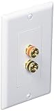 iMBAPrice 2 Coupler Type Connectors Banana Plug Binding Post Wall Plate for 1 Speakers