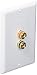 iMBAPrice 2 Coupler Type Connectors Banana Plug Binding Post Wall Plate for 1 Speakers