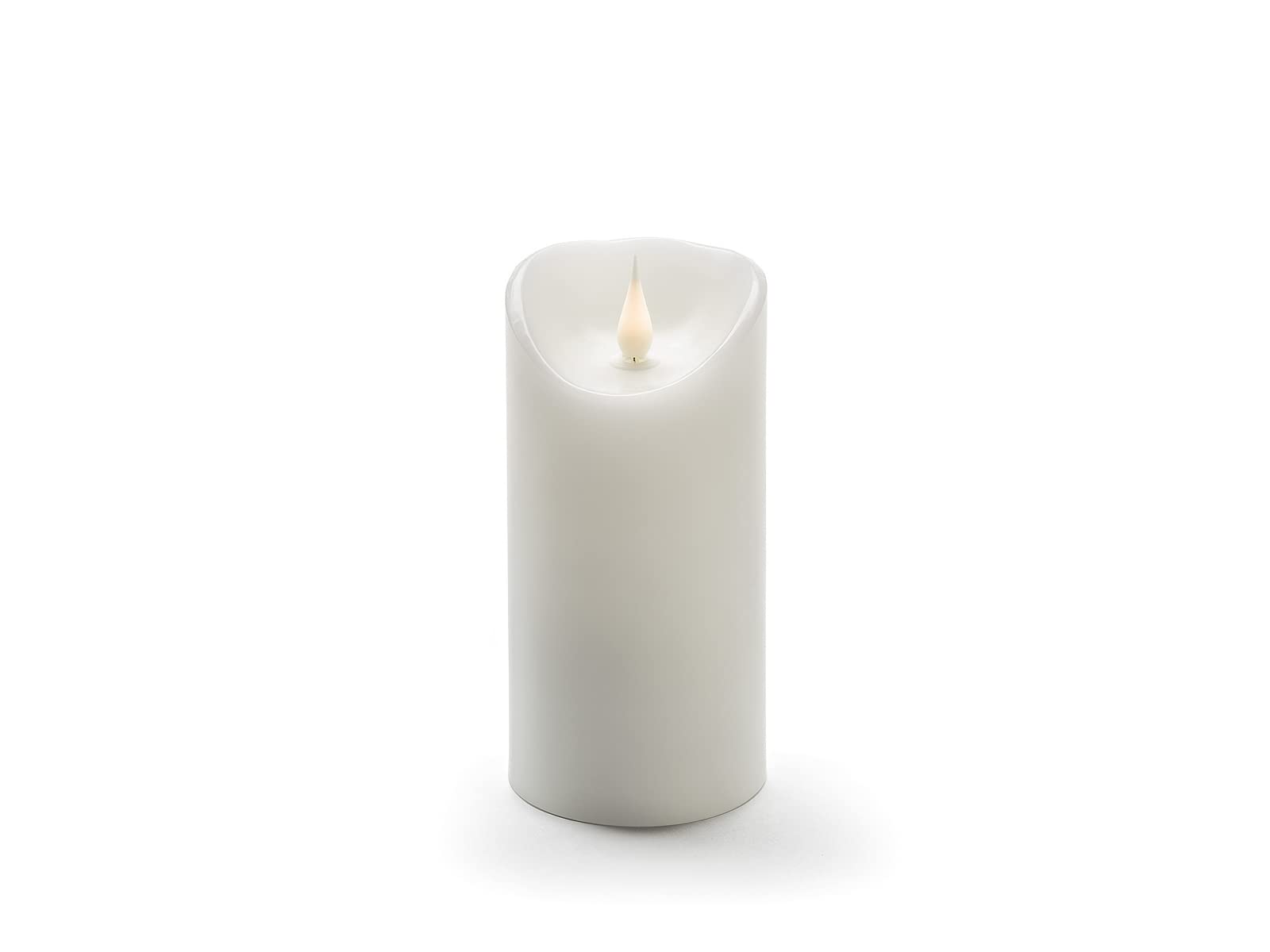 Konstsmide Battery Candles 3D Living Light Battery Operated Flickering Moving Flame Candle Real Wax 4 or 8 Hour Timer Function 14 x 10 cm Warm White