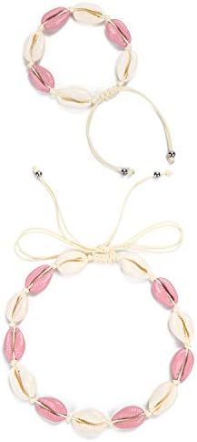 SCIONE Shell Necklace Choker Adjustable Seashell Necklace Fashion Sea Shell Necklace and Anklet Bracelet Wakiki Hawaii Style Boho Beach Jewelry for Women Girls