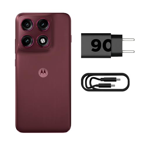 Smartphone Motorola Edge 70 PRO 5G - 256GB 24GB (12GB RAM+12GB Ram Boost), 4 câmeras de 50MP, Tela 1.5K extreme AMOLED 144Hz, Bateria 6500 mAh, IP68/IP69 - Vinho