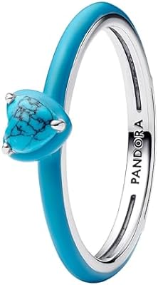 Anello da donna in argento con cuore turchese 193828C01, 52/16,6, Argento sterling, Nessuna pietra preziosa